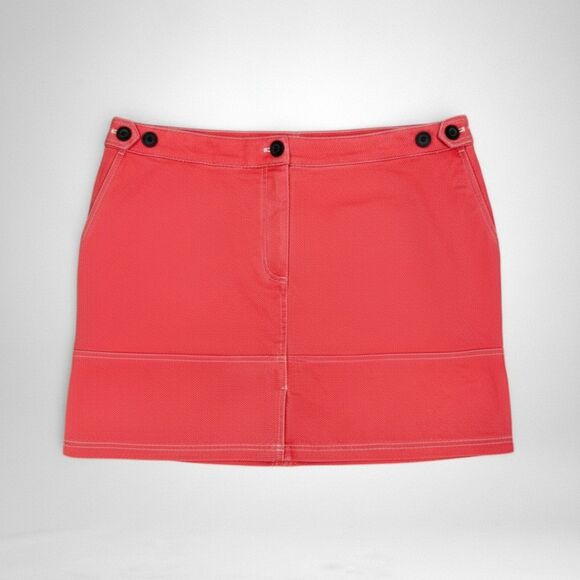 Wildfang "The Essential Denim Work Skirt" Coral Utility Cargo Skirt, NEW Size 1X - Picture 2 of 8